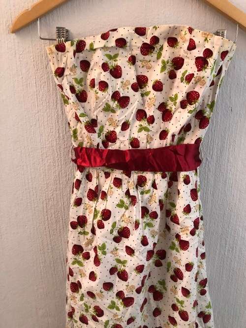 Strawberry Print Boob Tube Dress (XS / Small)