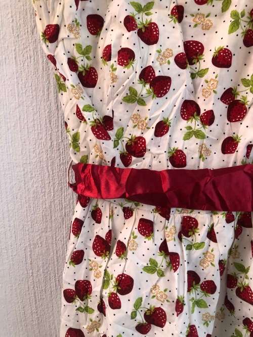 Strawberry Print Boob Tube Dress (XS / Small)