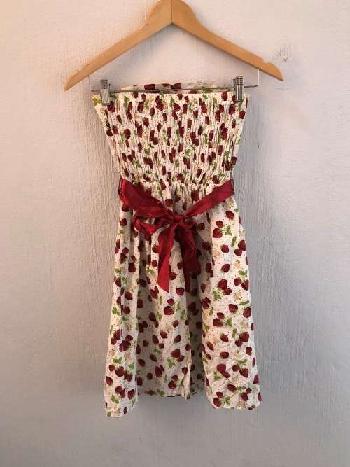 Strawberry Print Boob Tube Dress (XS / Small)