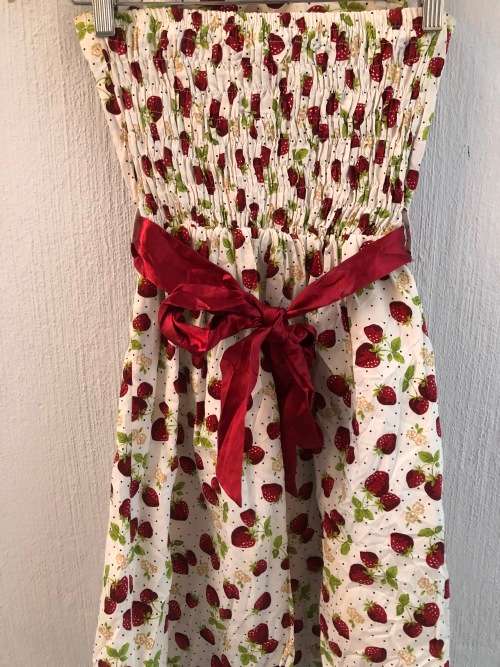 Strawberry Print Boob Tube Dress (XS / Small)