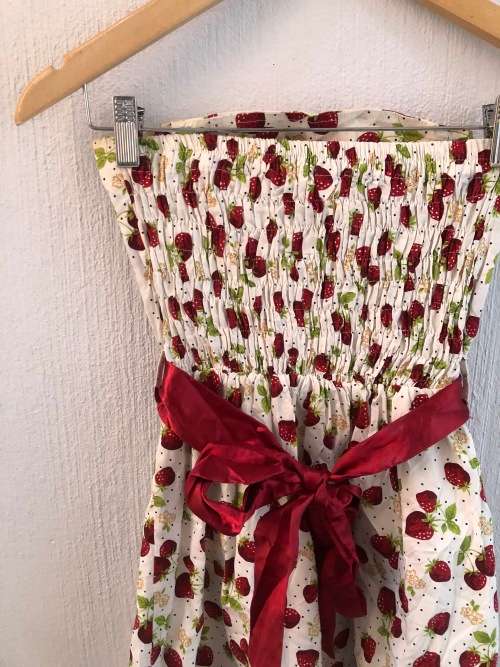 Strawberry Print Boob Tube Dress (XS / Small)