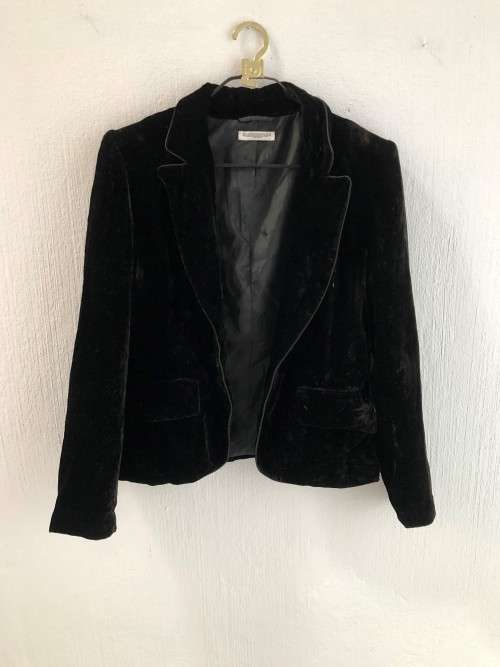 Black Vintage Velvet Jacket (Large / XL)