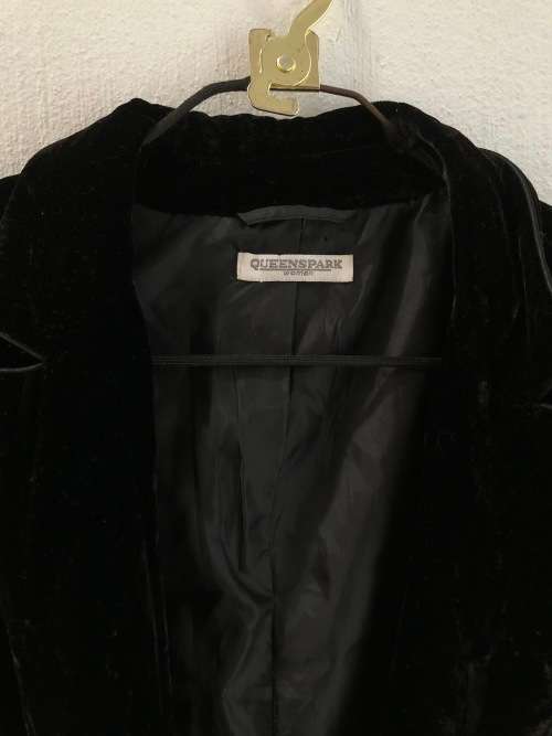 Black Vintage Velvet Jacket (Large / XL)