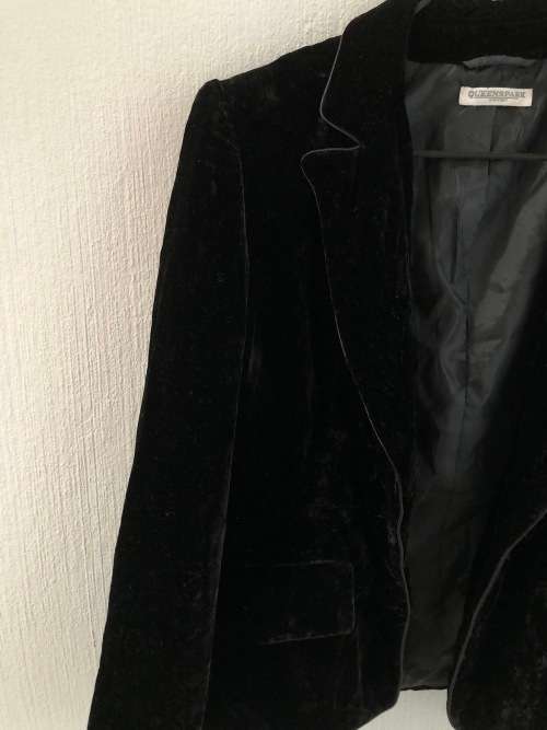 Black Vintage Velvet Jacket (Large / XL)