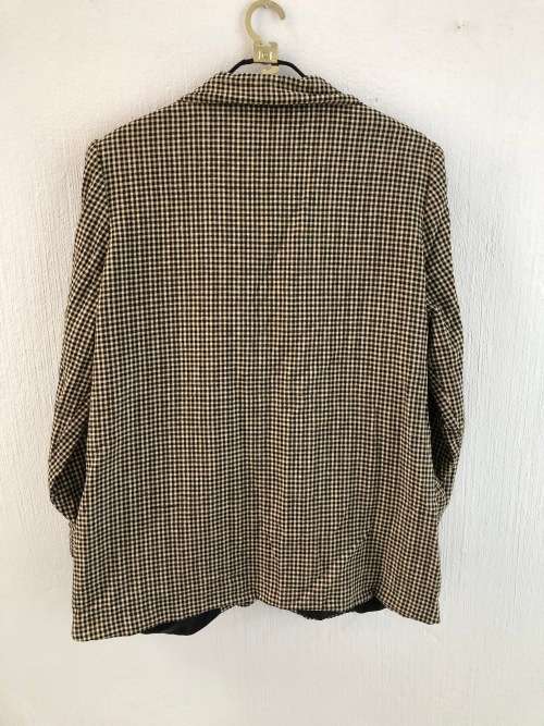 Vintage Brown Black and White Check Jacket (Size16)