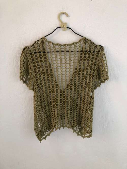 Green Crochet Top (Medium / Large)
