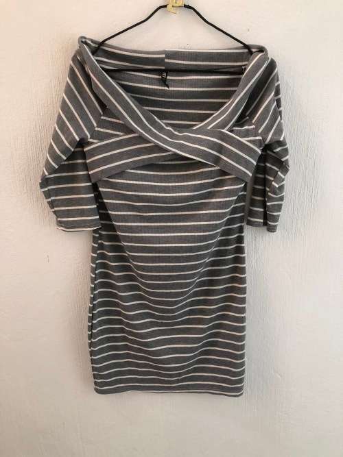 Modern Grey and White Dress (XXL)