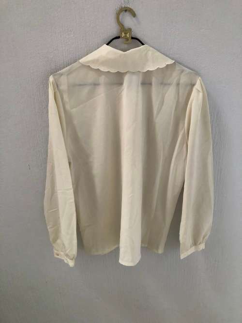 Vintage White Pleated Shirt (Size 13)