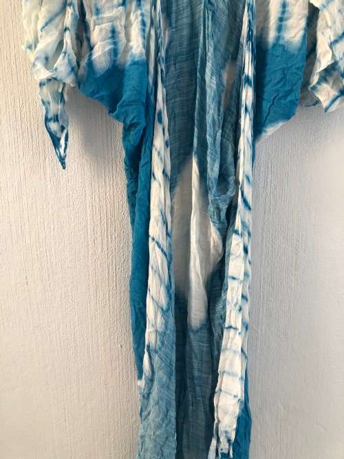 Blue and WhiteTie Dye Kimono (Free Size)