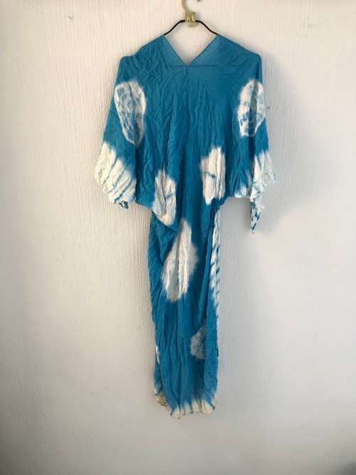 Blue and WhiteTie Dye Kimono (Free Size)