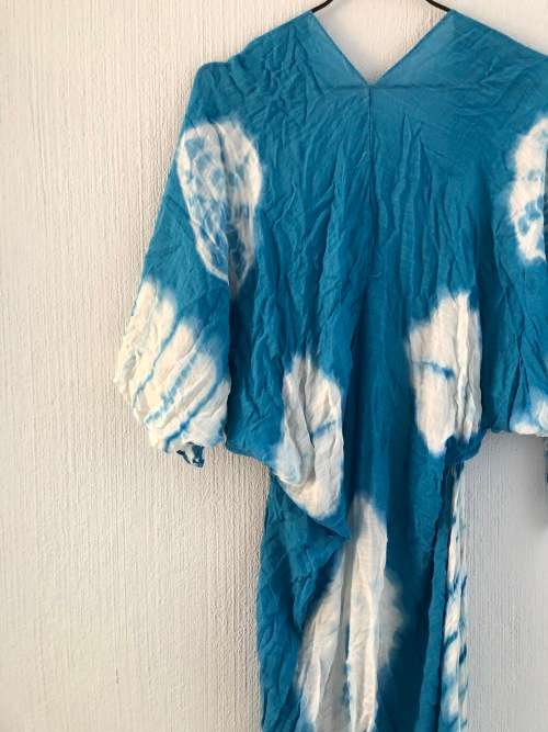 Blue and WhiteTie Dye Kimono (Free Size)