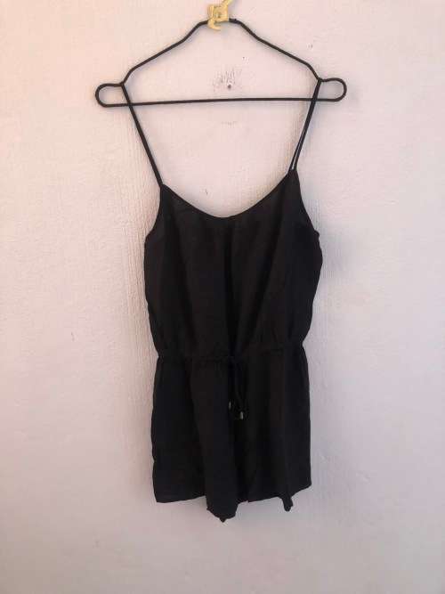 Black Strappy Playsuit (Small / Medium)