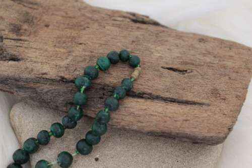 Vintage Necklace with Malachite beads (Total length of 55cm)