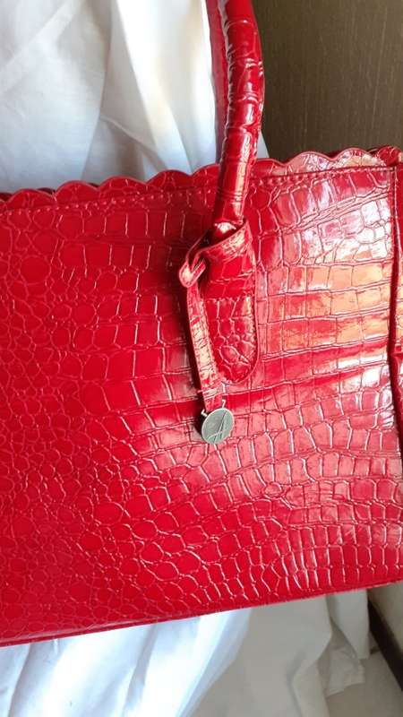 Red Faux Snakeskin Bag (26 x 39cm with a depth of 14cm)