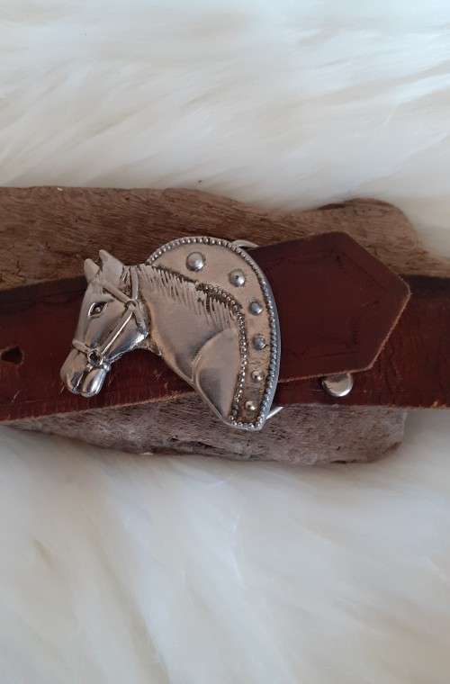 Vintage Belt Buckle with Horse Buckle (For waist or hip 73 to 95cm)