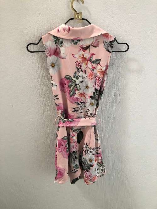 Cute Floral Belted Playsuit (Small)