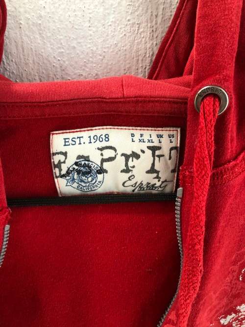 Red Esprit Zip Up Hoodie (Medium)
