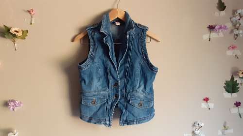 Vintage 90`s Denim Waist Coat (Size 36)