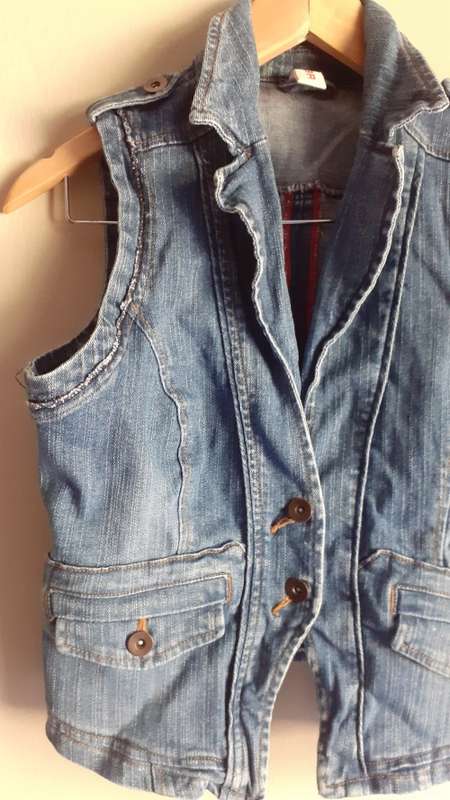 Vintage 90`s Denim Waist Coat (Size 36)