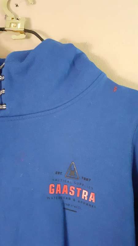 Blue Hoodie with Vintage Look Buttons (Small / Medium)