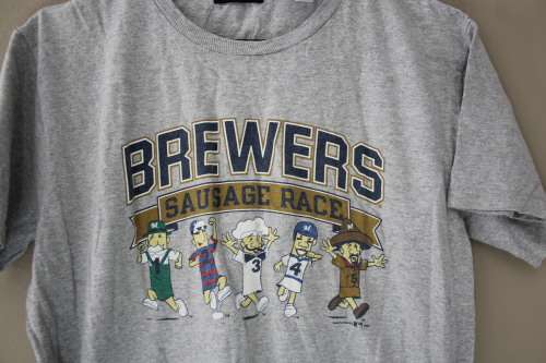 Grey `Sausage Race` T Shirt (Large / XL)