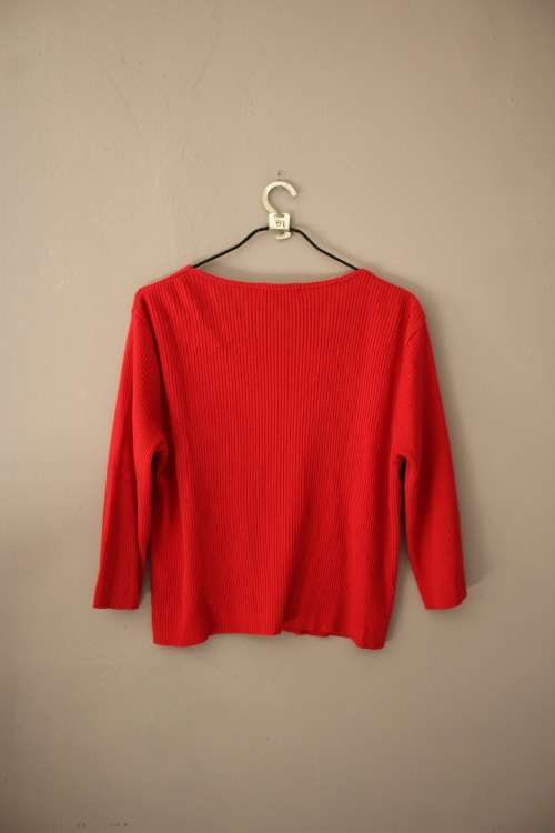 Red Early 2000`s Knit Cardigan (Medium)