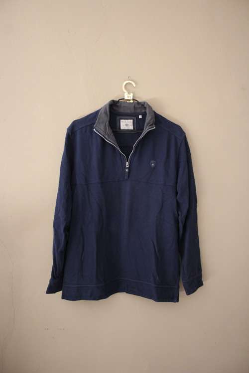 Vintage Navy Blue Sweat Shirt (Medium / Large)