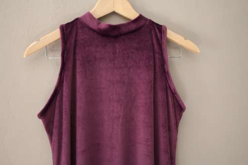 Purple Velvet Sleeveless Dress (Medium / Large)