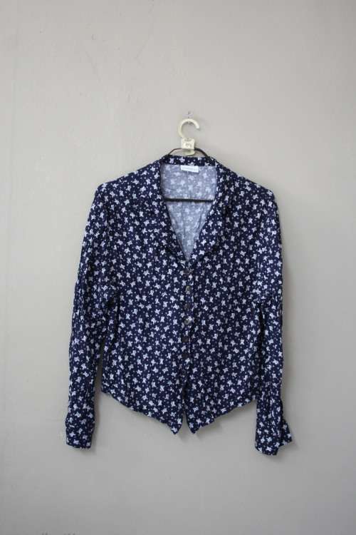 Navy and White Button Up Shirt (Size 38)