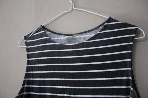 Grey and White Sleeveless Dress (Size 12)