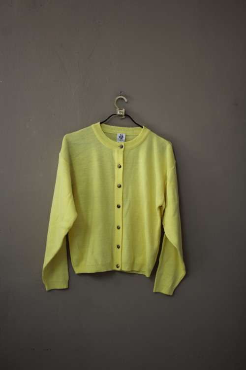 Vintage Yellow Cardigan (Size 36 to 38)