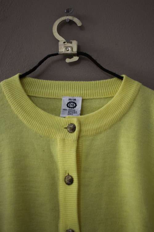 Vintage Yellow Cardigan (Size 36 to 38)