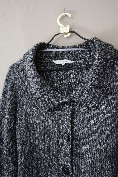 Black and White Knit Cardigan (Size 14)