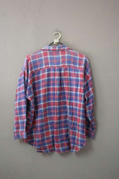 Vintage Red and Blue Flannel Shirt (XL)