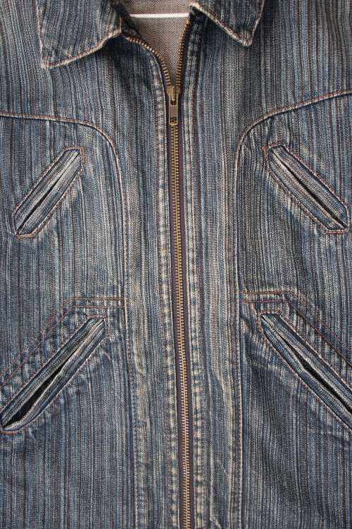 Vintage Lee Cooper Denim Striped Jacket (Medium)