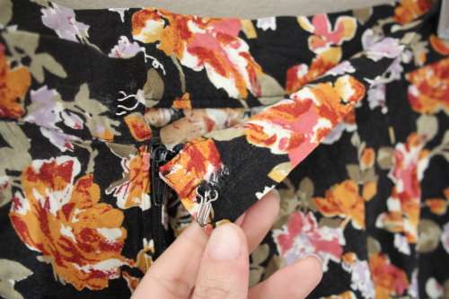 Vintage Dark Floral Skirt (Small / Medium)