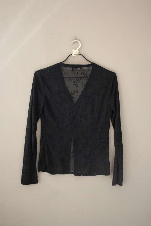 Vintage Early 2000`s Y2K Mesh Button Up Shirt (Medium / Large)