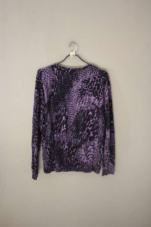 Vintage Y2K Purple Animal Print Cardigan (Large)