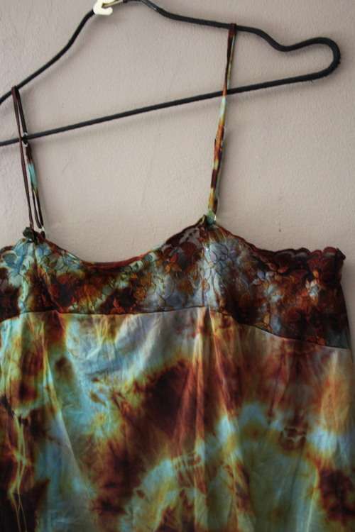 Vintage Green & Brown Tie Dye Cami (Large / XL)