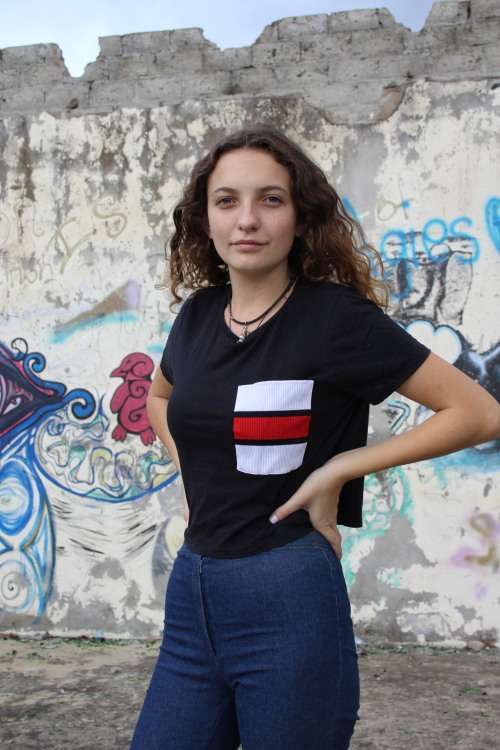 Black Zara Cropped T Shirt (Large)