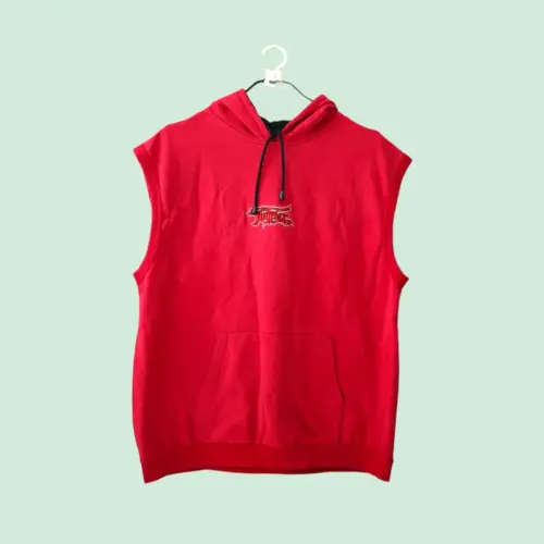 Vintage `No Fear` Sleeveless Hoodie (Large)