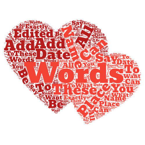 Valentines Hearts Personalised Name / word Art Download and print at home Custom Word art