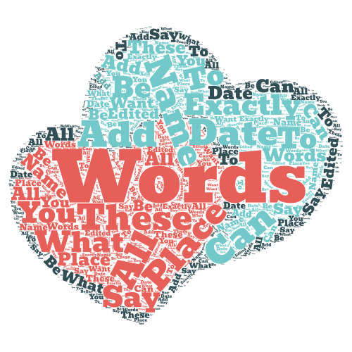 Valentines Hearts Personalised Name / word Art Download and print at home Custom Word art