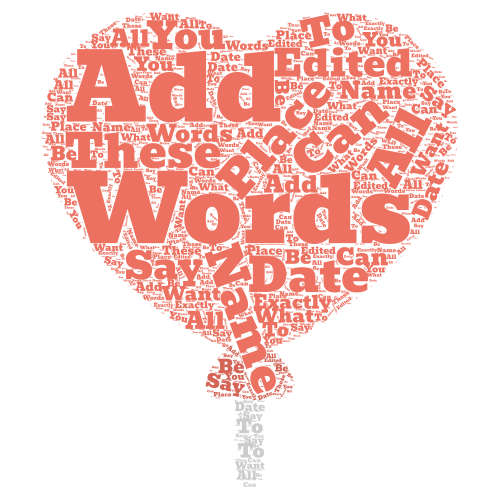 Valentines Hearts Personalised Name / word Art Download and print at home Custom Word art