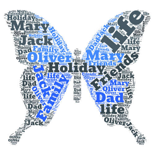 Butterfly Blue Personalised Name / word Art Download and print at home