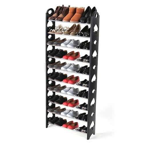 10 Tier Shoe Rack - BLACK