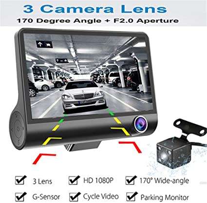 Dash Cam 3 View Camera including rearview camera
