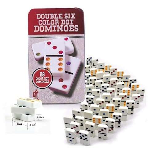 Double six color dot dominoes