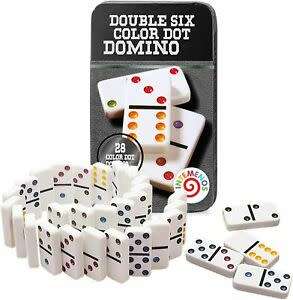 Double six color dot dominoes