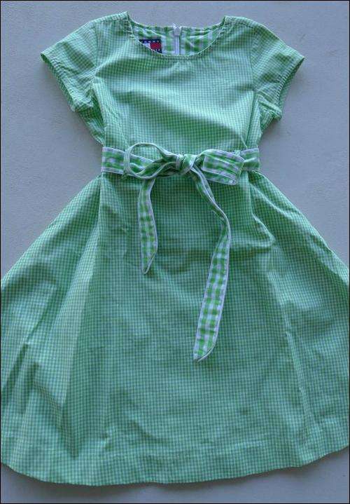 TH Tommy Hilfiger Girl 4yrs green gingham tailored dress twins? EXCELLENT used condition !